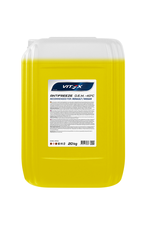 Жидкость охлаждающая низкозамерзающая Antifreeze Vitex O.E.M. for Renault Nissan -40 20 кг