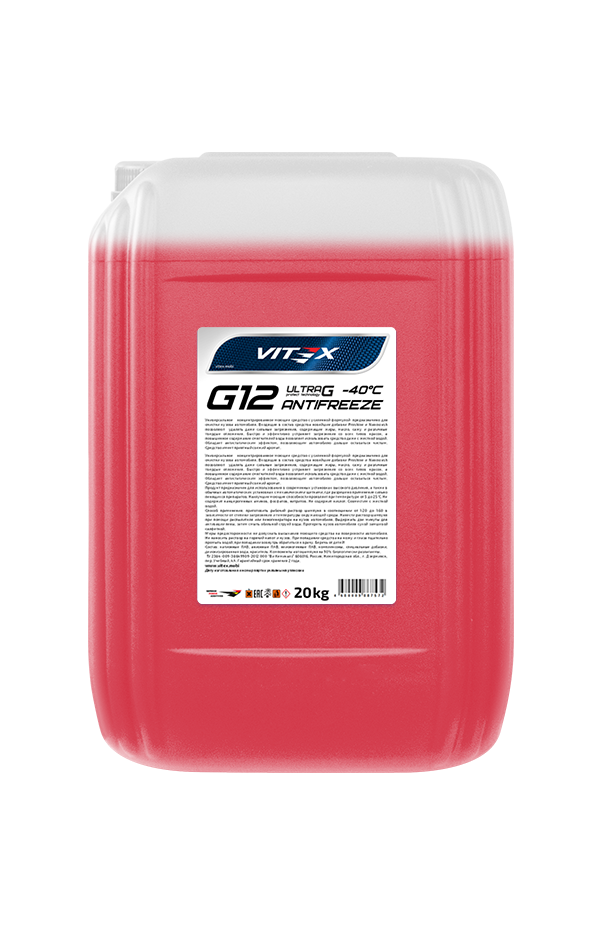 Жидкость охлаждающая низкозамерзающая Antifreeze Vitex Ultra G12 -40 20 кг